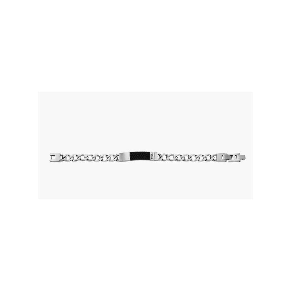 Fossil Textured Plaque Stainless Steel Bracelet
