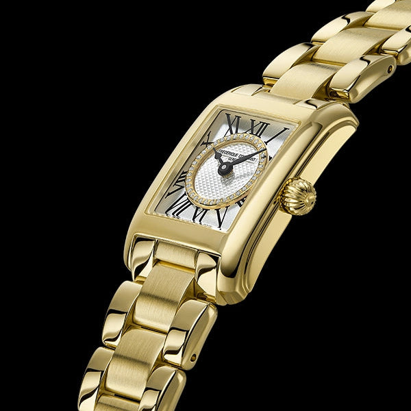Frederique Constant Classics Carrée Diamond Ladies Gold Stainless Steel Watch