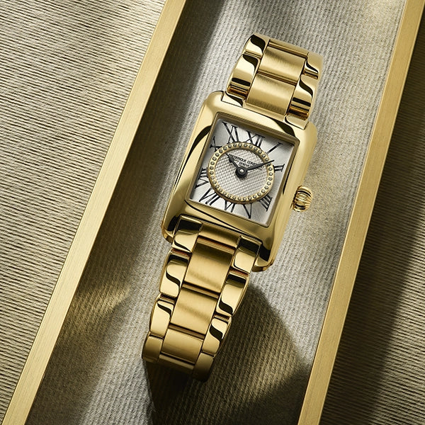 Frederique Constant Classics Carrée Diamond Ladies Gold Stainless Steel Watch