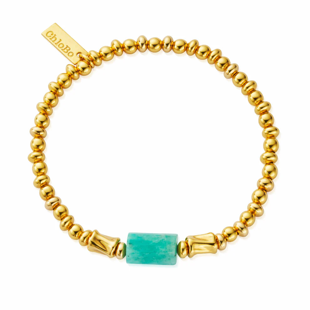 Gold on Silver Balance Spirit Stone Bracelet