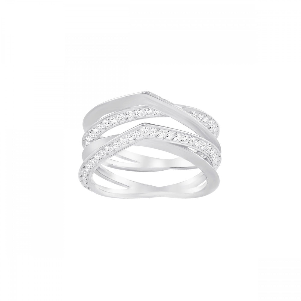 GENIUS RING, WHITE, RHODIUM PLATING