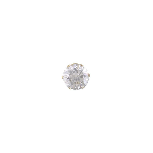 GENTS 9CT GOLD SINGLE ROUND CUBIC ZIRCONIA STUD EARRING