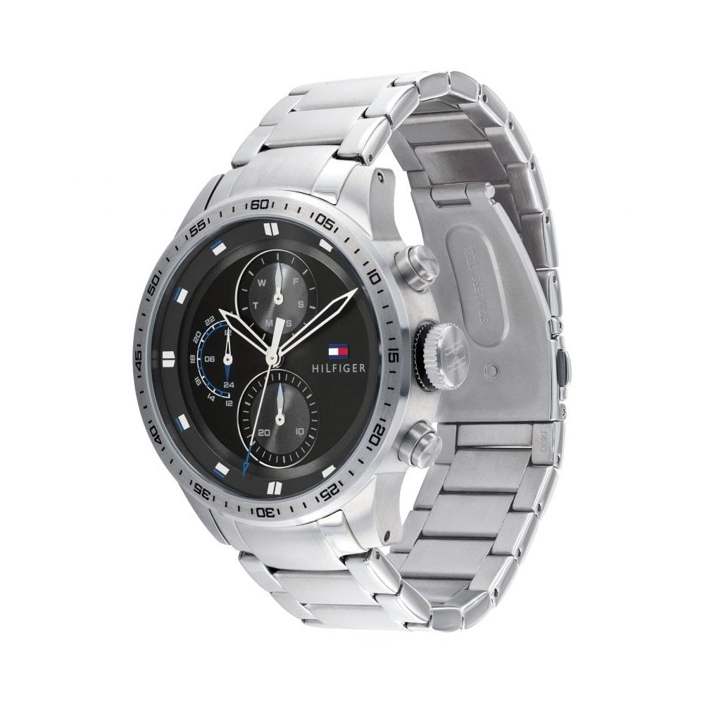 GENTS CHRONOGRAPH TRENT WATCH WITH BLACK DIAL & STAINLESS STEEL BRACELET