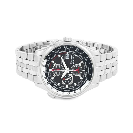 GENTS ECO-DRIVE RED ARROWS WORLD TIME CHRONOGRAPH STAINLESS STEEL WATCH
