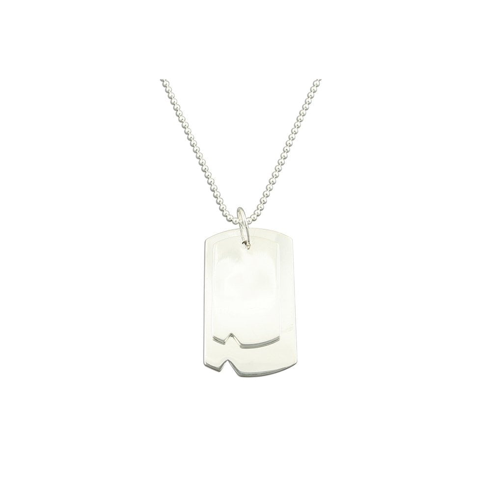 GENTS STERLING SILVER DOUBLE DOGTAG PENDANT
