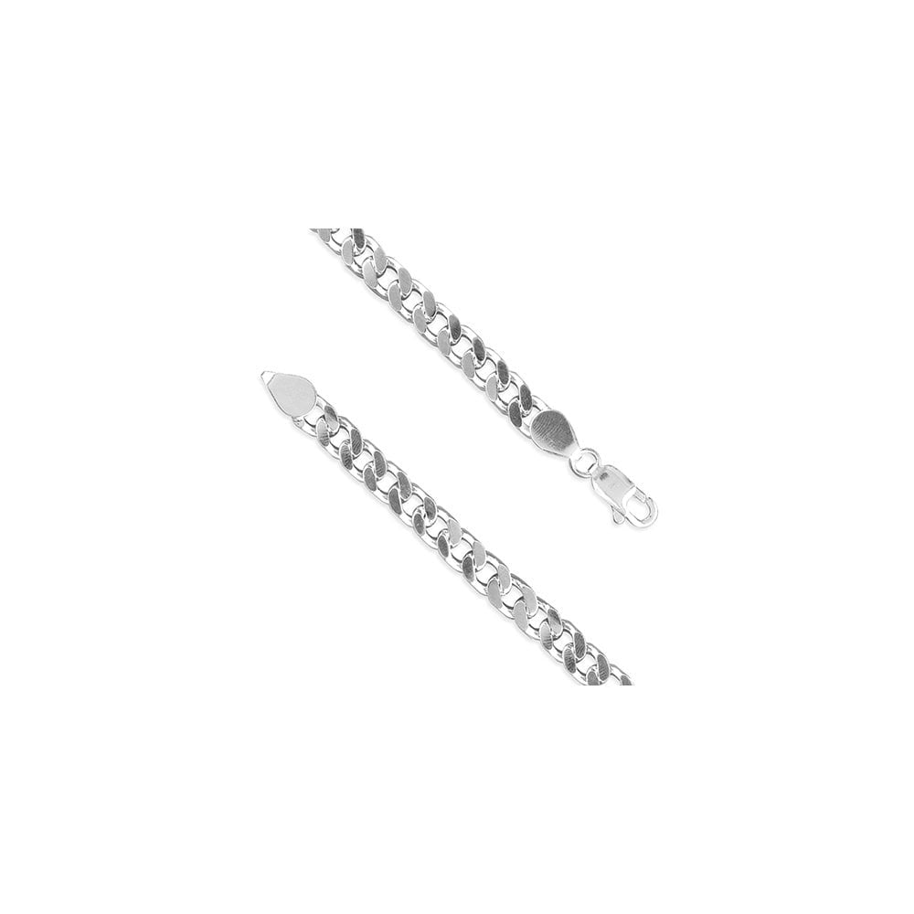 GENTS STERLING SILVER FLAT CURB BRACELET