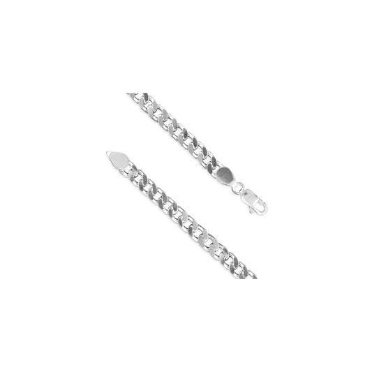 GENTS STERLING SILVER FLAT CURB BRACELET