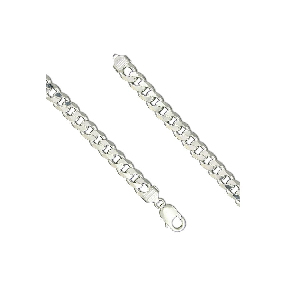 GENTS STERLING SILVER FLAT CURB BRACELET