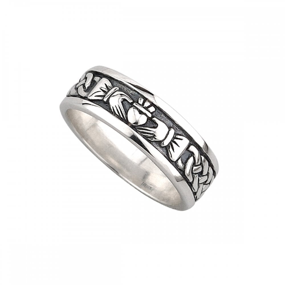 GENTS STERLING SILVER OXIDISED CLADDAGH RING