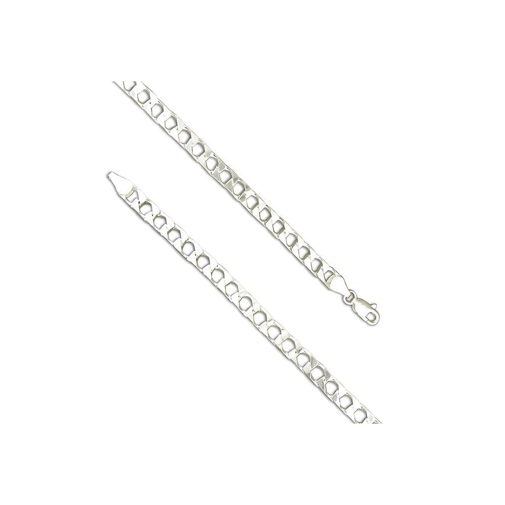 GENTS STERLING SILVER SQUARE CURB BRACELET
