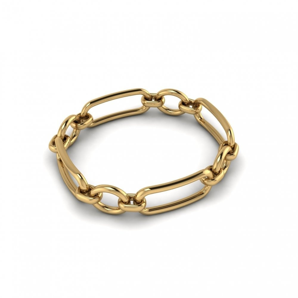 GILDED GOLD ON SILVER OPEN LINKED BRACELET