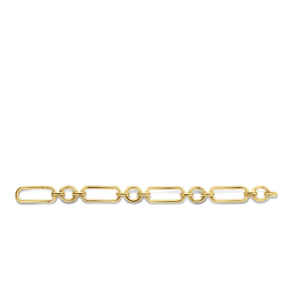 GILDED GOLD ON SILVER OPEN LINKED BRACELET
