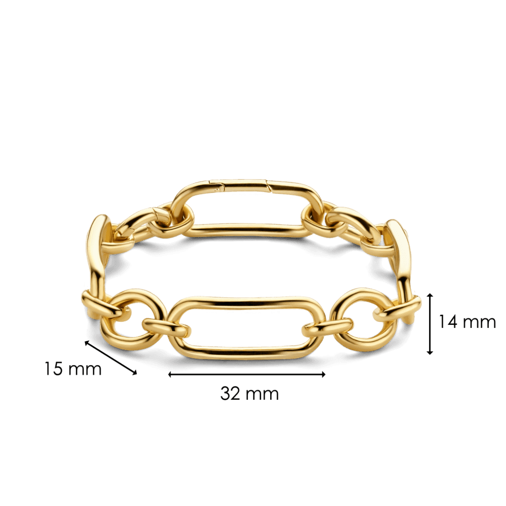 GILDED GOLD ON SILVER OPEN LINKED BRACELET