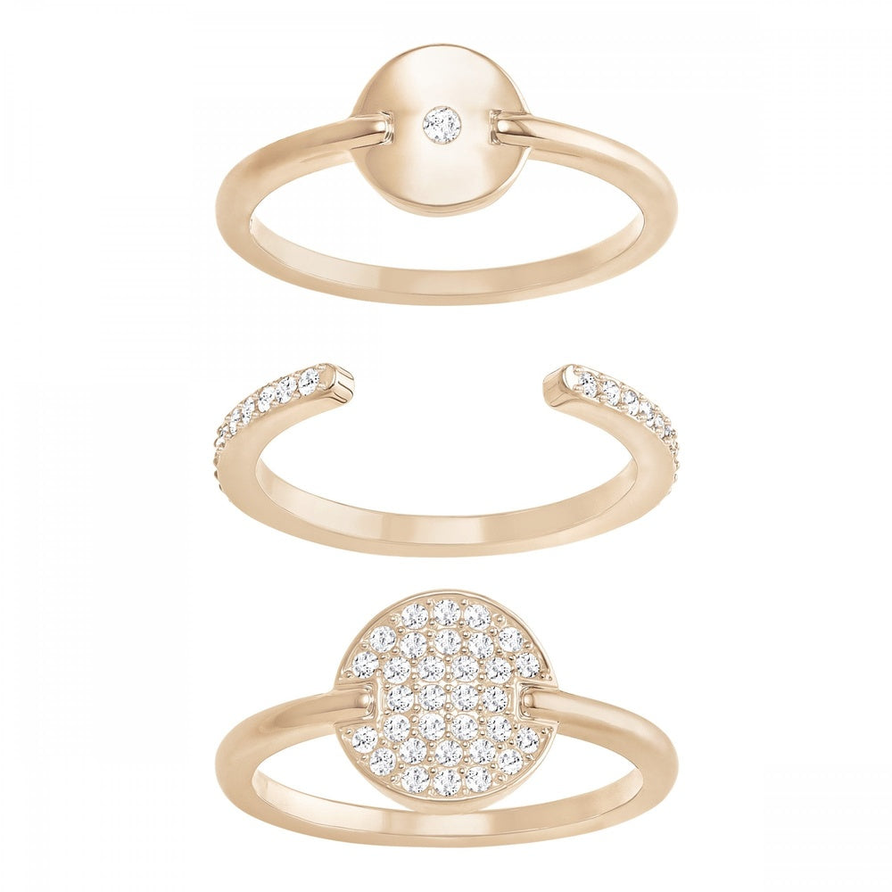 GINGER RING SET, WHITE, ROSE-GOLD TONE PLATED