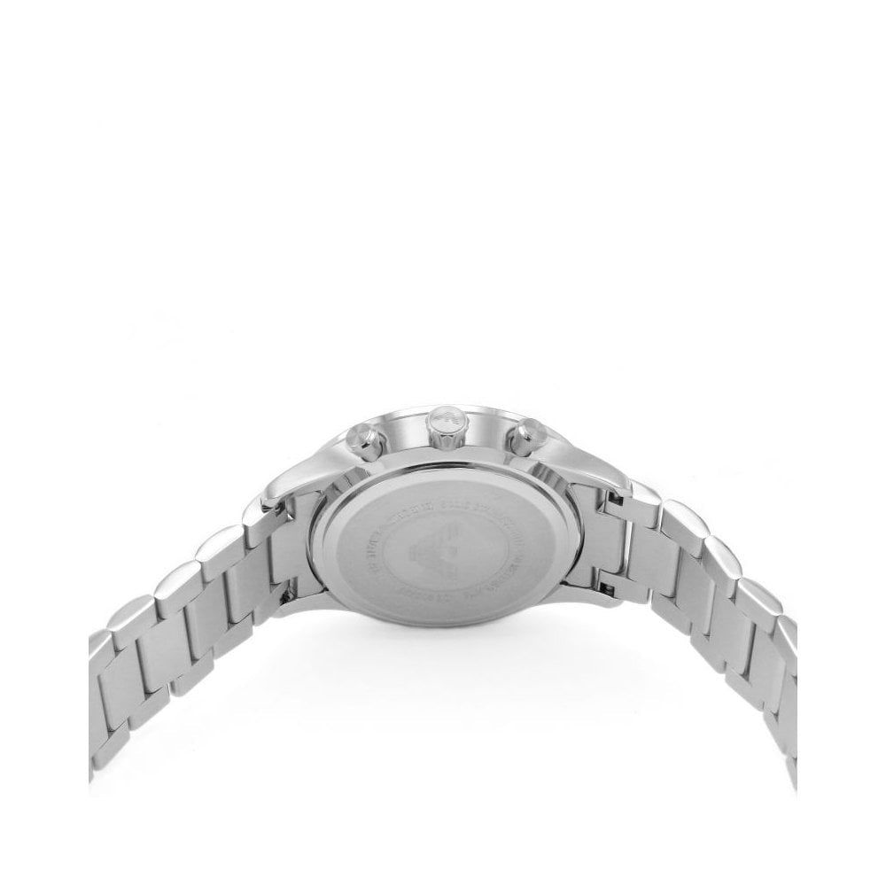 GIOVANNI STAINLESS STEEL GENTS BRACELET CHRONOGRAPH WATCH WITH BLACK DIAL