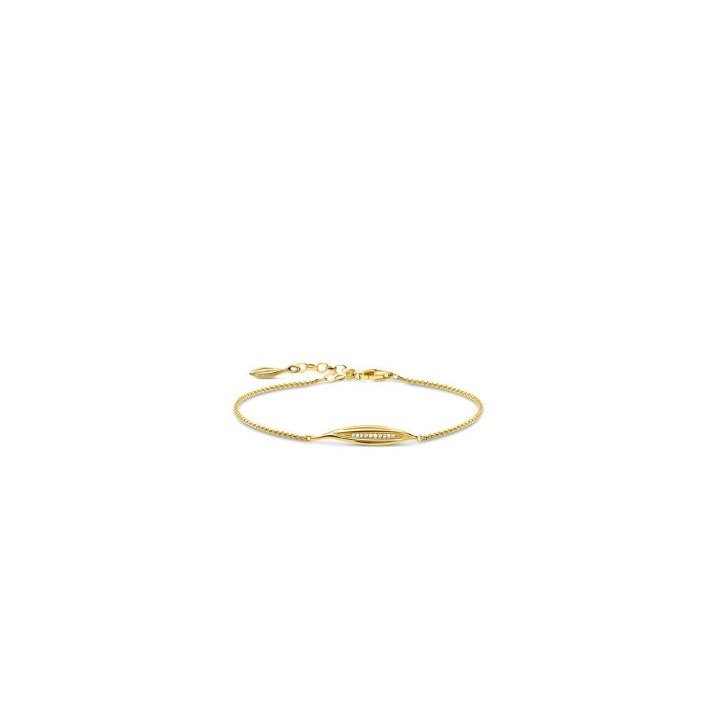GLAM & SOUL GOLD ON SILVER VINTAGE STYLE LEAF BRACELET