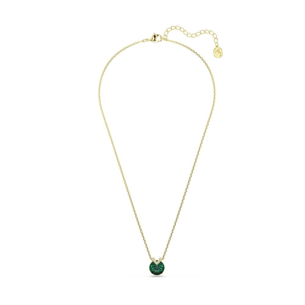 GOLD BELLA V GREEN PENDANT