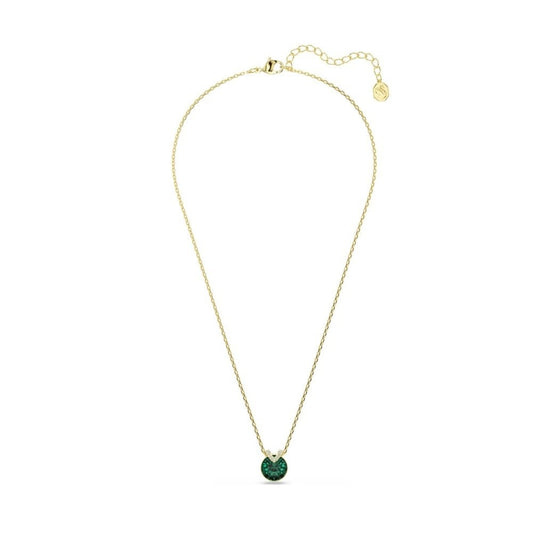 GOLD BELLA V GREEN PENDANT