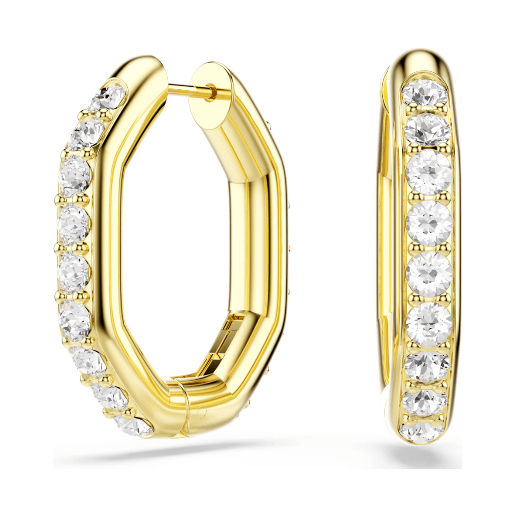 GOLD DEXTERA OCTAGON HOOP EARRINGS