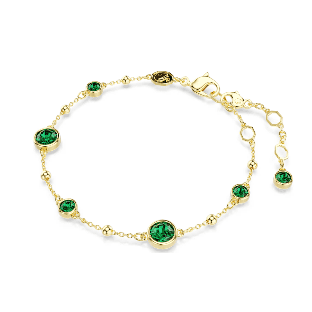 GOLD IMBER GREEN ROUND CUT BRACELET