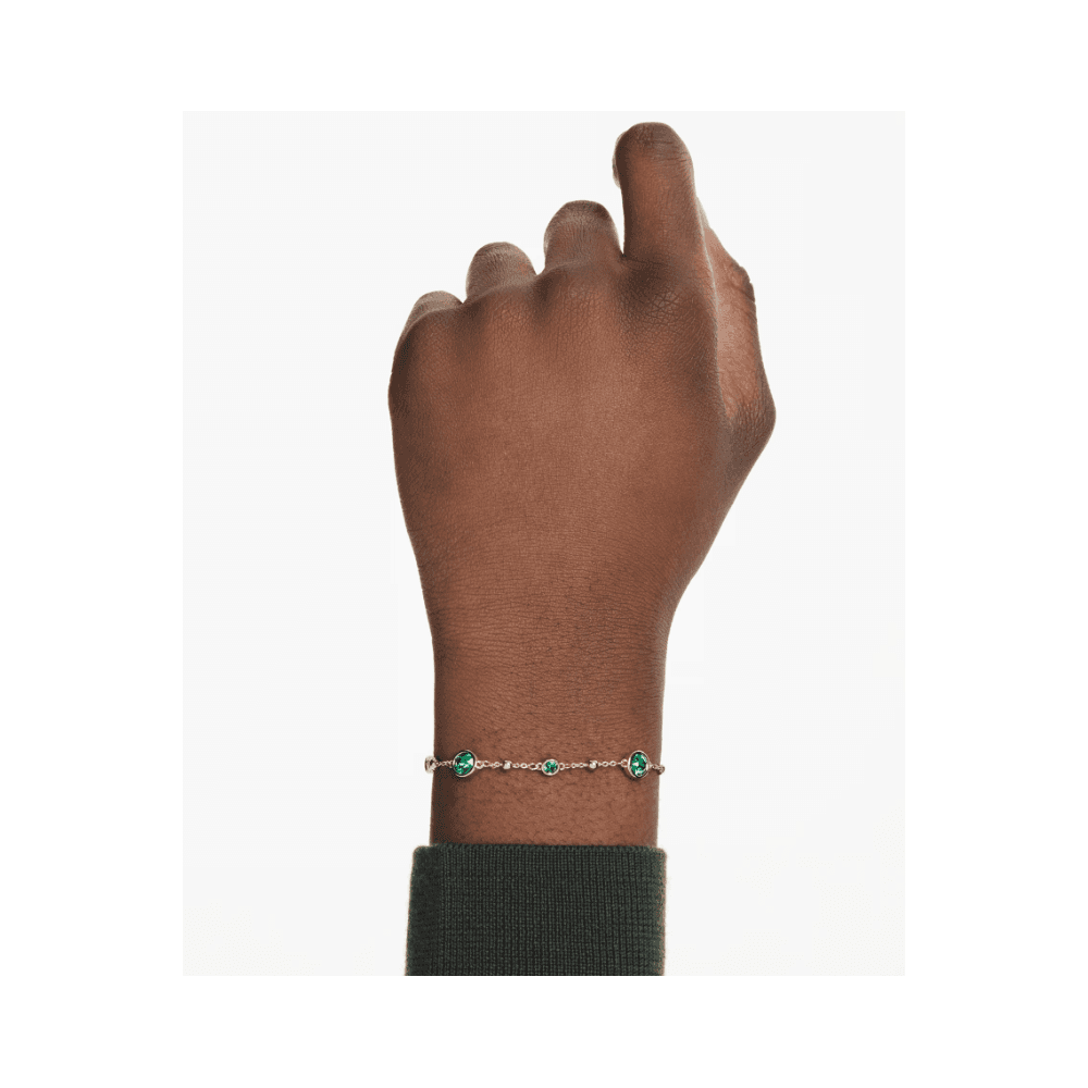 GOLD IMBER GREEN ROUND CUT BRACELET