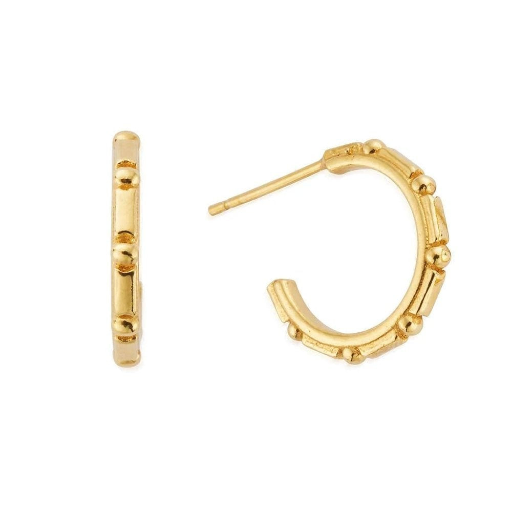 GOLD ON SILVER ART DECO HOOP EARRINGS