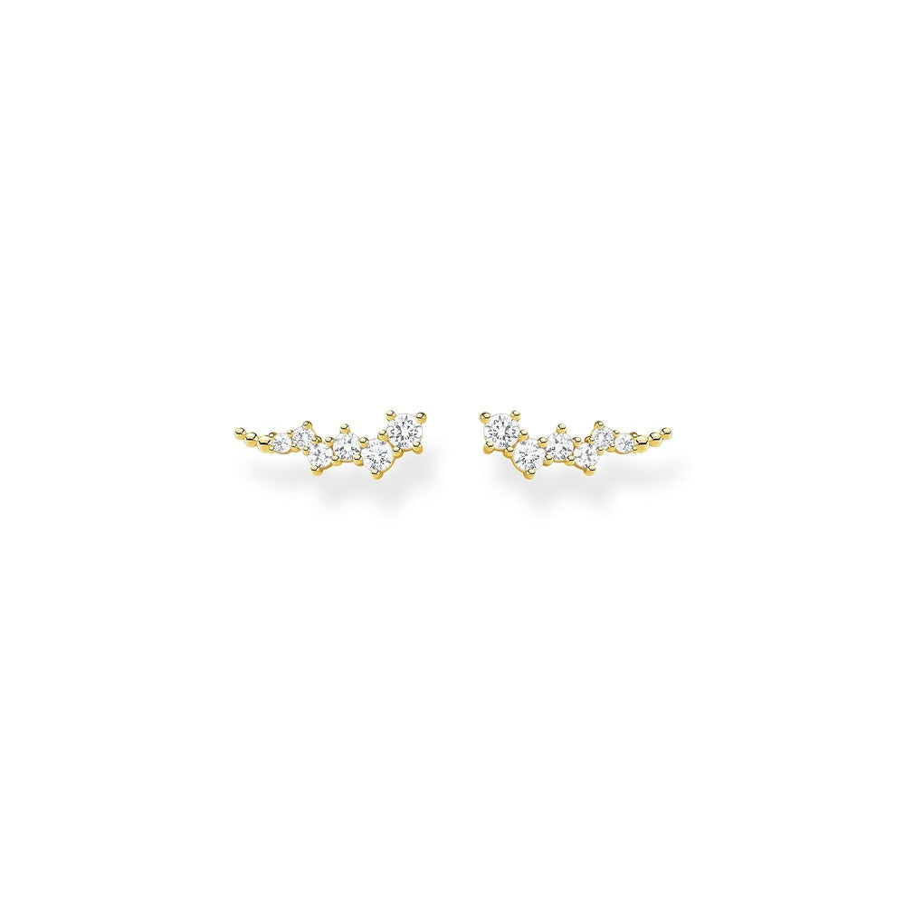 GOLD ON SILVER CUBIC ZIRCONIA EAR CLIMBER
