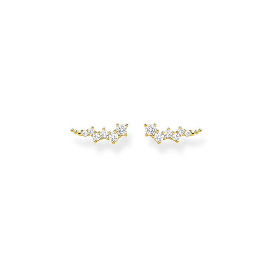 GOLD ON SILVER CUBIC ZIRCONIA EAR CLIMBER