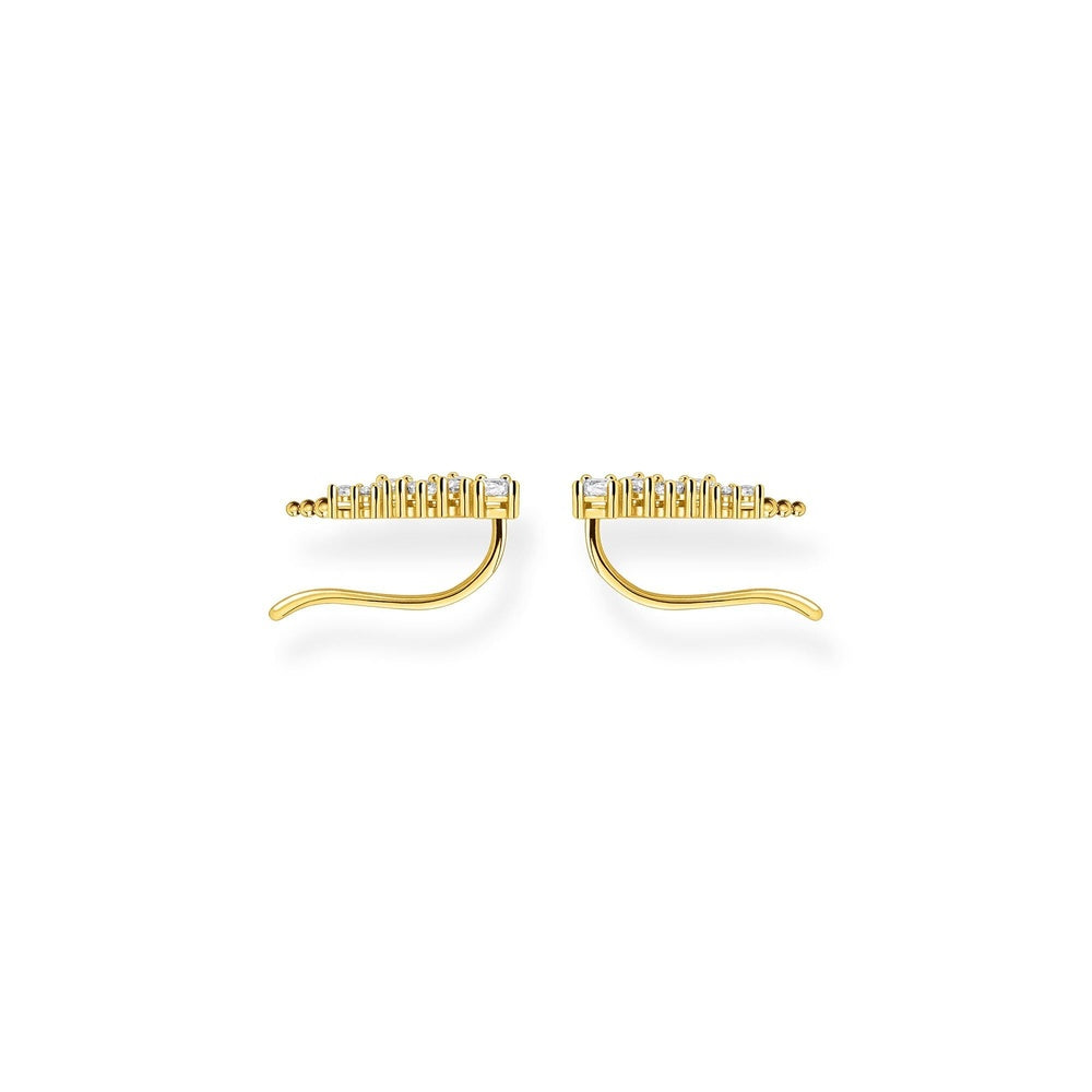 GOLD ON SILVER CUBIC ZIRCONIA EAR CLIMBER