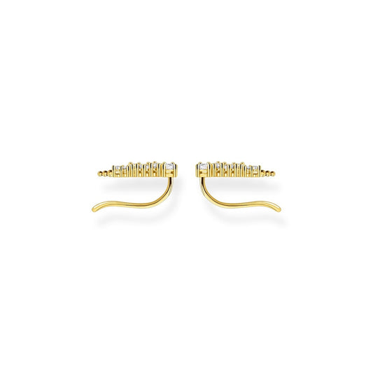 GOLD ON SILVER CUBIC ZIRCONIA EAR CLIMBER
