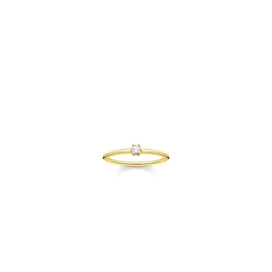 GOLD ON SILVER CUBIC ZIRCONIA RING