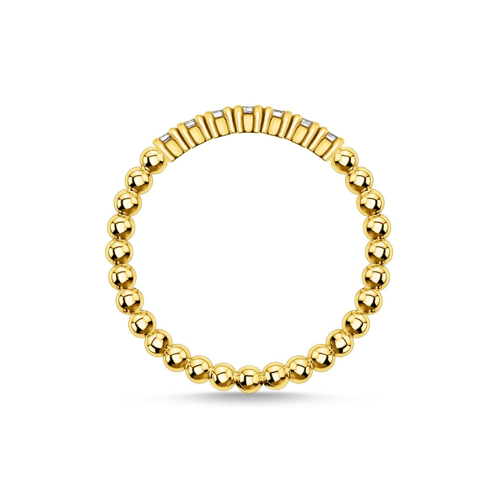 GOLD ON SILVER CUBIC ZIRCONIA SPHERICAL DOTS RING 