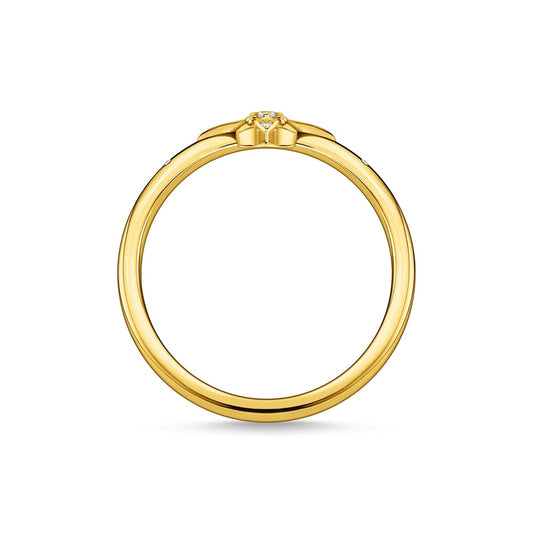 GOLD ON SILVER CUBIC ZIRCONIA STAR RING 
