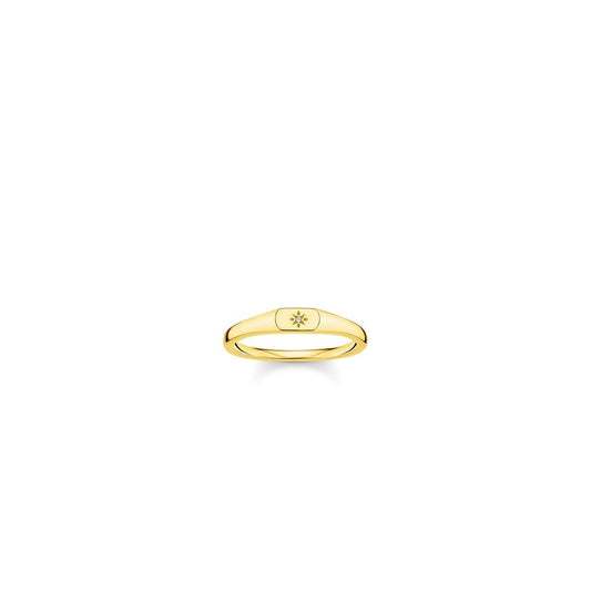 GOLD ON SILVER CUBIC ZIRCONIA STAR RING