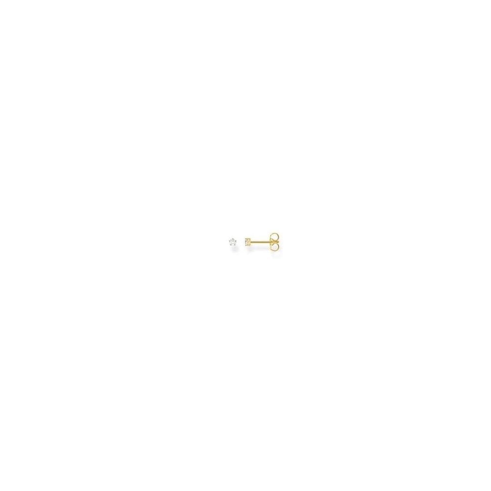 GOLD ON SILVER CUBIC ZIRCONIA STUD EARRINGS