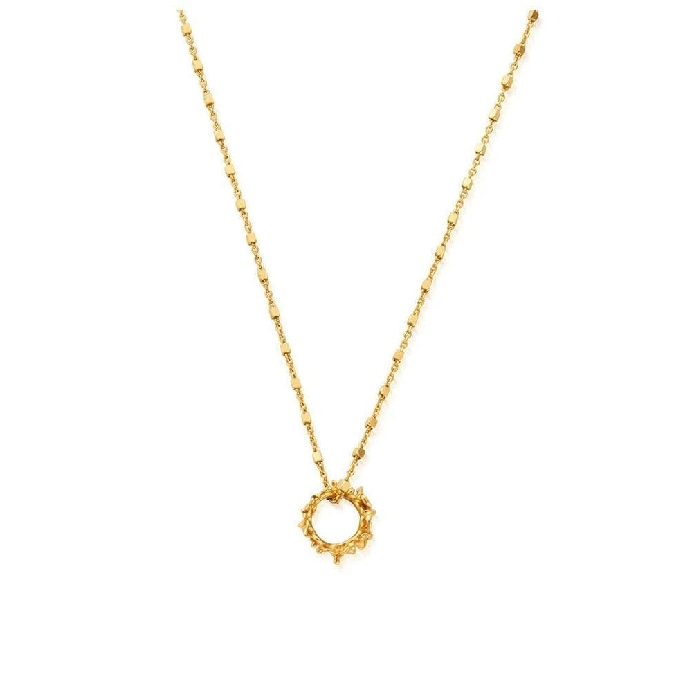 GOLD ON SILVER DELICATE CUBE CHAIN WISTERIA NECKLACE