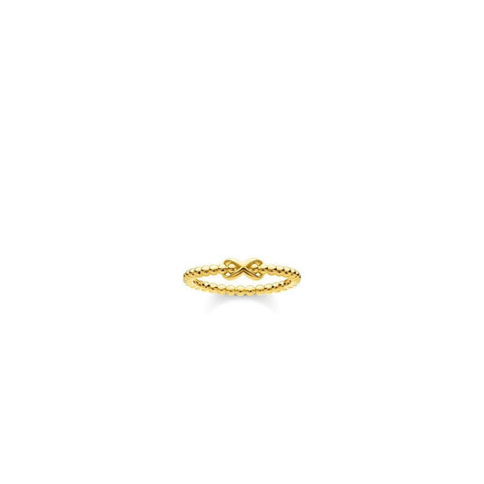 GOLD ON SILVER DOTS WITH INFINITY SYMBOL RING