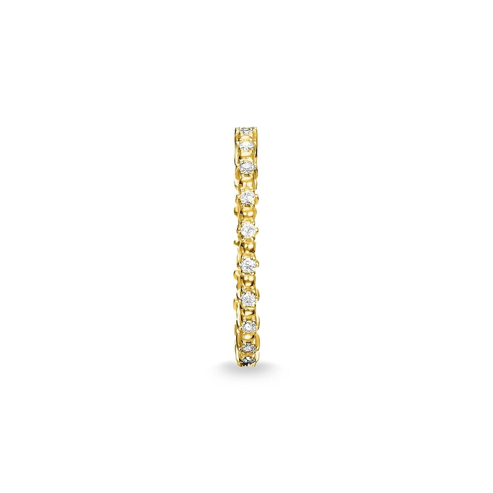 GOLD ON SILVER DOTS WITH ZIRCONIA RING