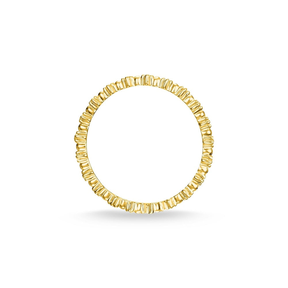 GOLD ON SILVER DOTS WITH ZIRCONIA RING