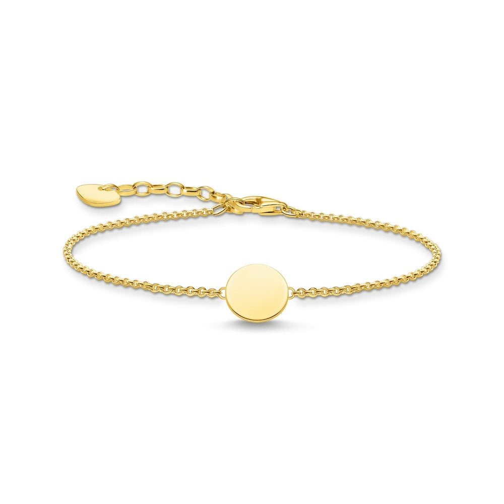 GOLD ON SILVER ENGRAVABLE DISC BRACELET