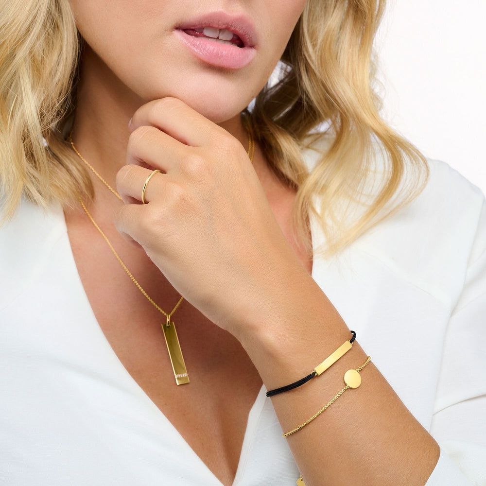 GOLD ON SILVER ENGRAVABLE DISC BRACELET