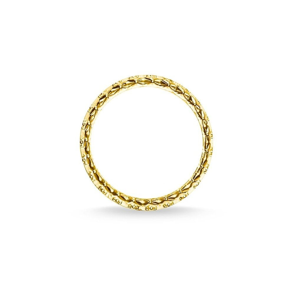 GOLD ON SILVER LEAF MOTIF IN A CROWN SHAPE RING WITH CUBIC ZIRCONIA