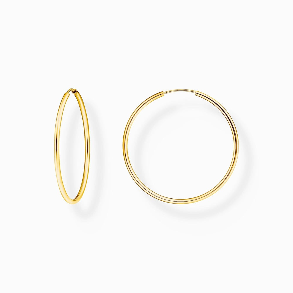 GOLD ON SILVER MEDIUM HOOP EARRINGS