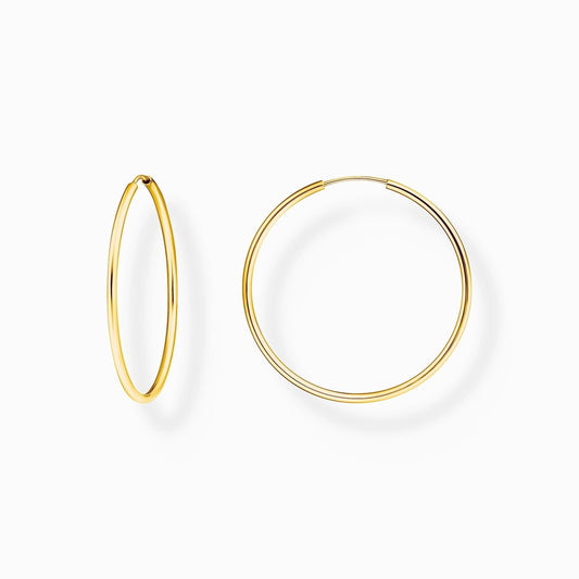 GOLD ON SILVER MEDIUM HOOP EARRINGS