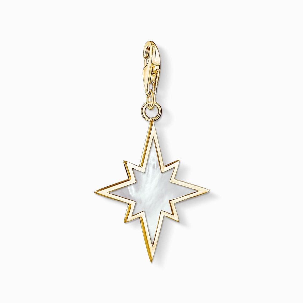GOLD ON SILVER MOTHER OF PEARL STAR CHARM