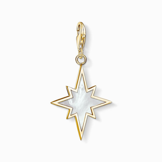 GOLD ON SILVER MOTHER OF PEARL STAR CHARM