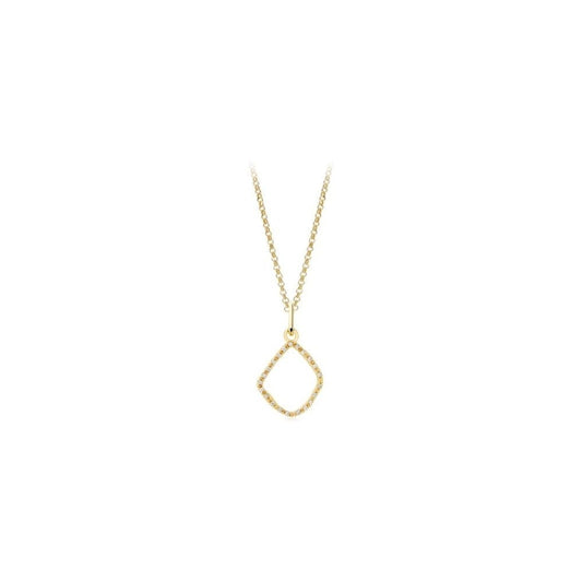GOLD ON SILVER OPEN CZ PEAR SHAPED PENDANT