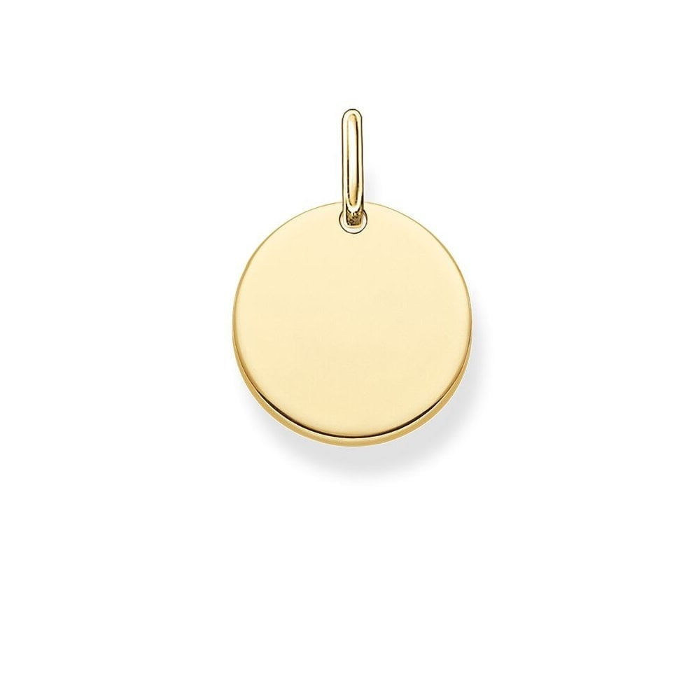 GOLD ON SILVER PLAIN ROUND ENGRAVABLE DISC PENDANT