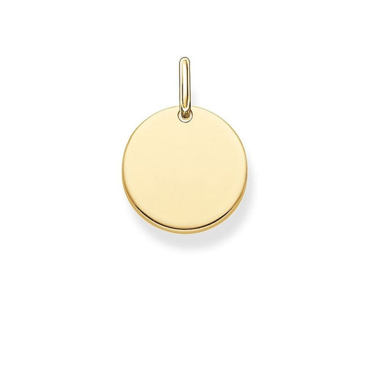 GOLD ON SILVER PLAIN ROUND ENGRAVABLE DISC PENDANT
