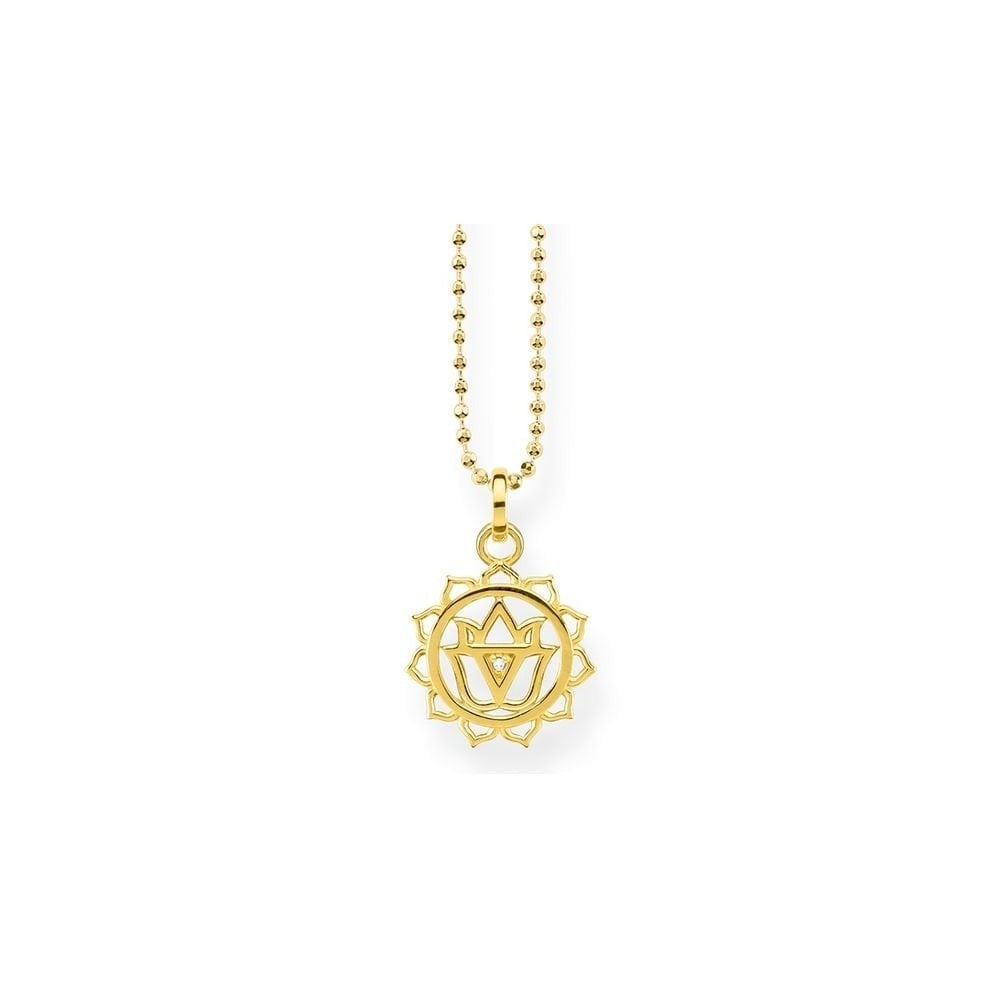 GOLD ON SILVER SOLAR PLEXUS CHAKRA NECKLACE WITH CUBIC ZIRCONIA
